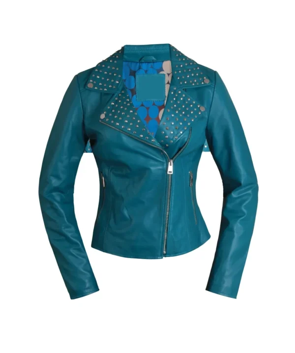 Teal Tide Women's Leather Jacket
