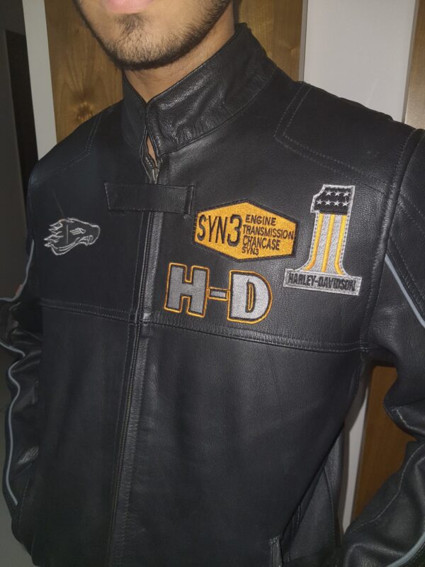 Men's Sleek Black Leather Jacket with Modern Fit - Image 6