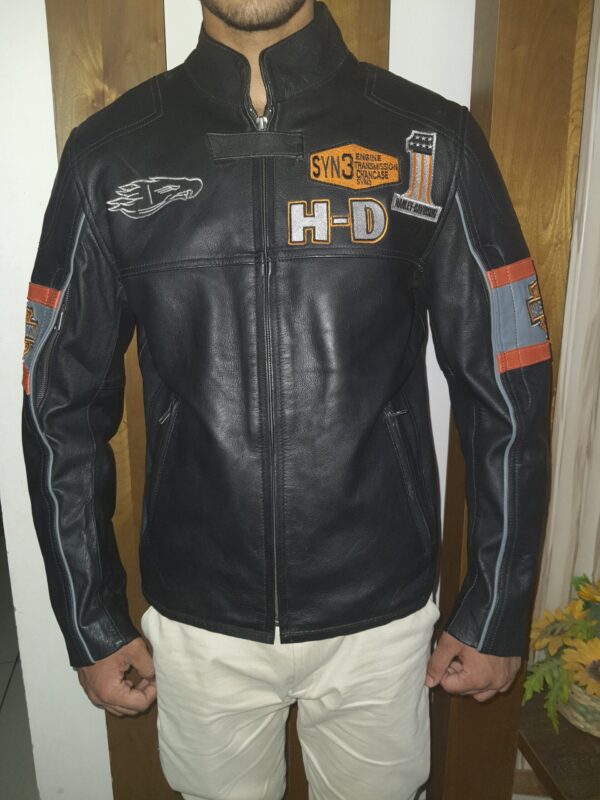 Men's Sleek Black Leather Jacket with Modern Fit - Image 3