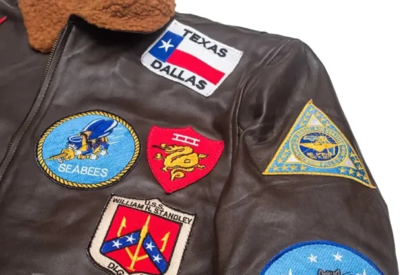 Tom Cruise Top Gun Pete Maverick Fur Bomber Flying Flight Leather Jacket For Men - Image 3