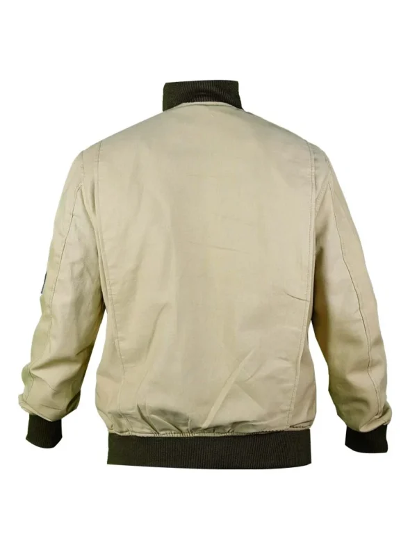 Vintage Military Style Cotton Jacket with Patches - Image 3