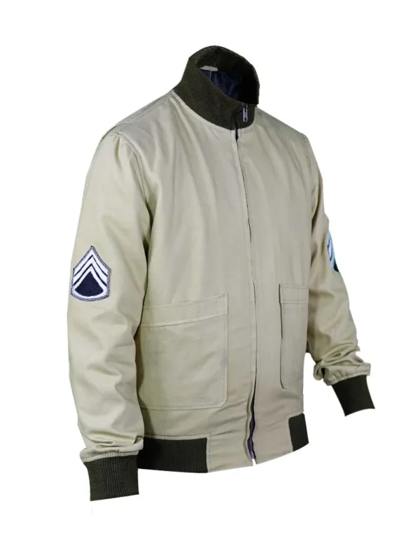 Vintage Military Style Cotton Jacket with Patches - Image 4