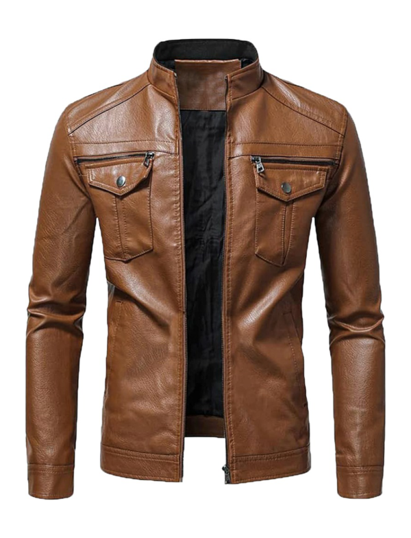 Men's Classic Tan Brown Leather Jacket