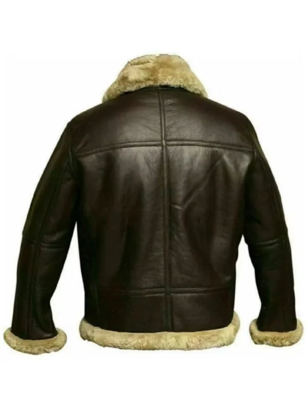 Men's Shearling-Lined Aviator Leather Jacket - Image 2